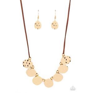 NWT Paparazzi Turn Me Loose Necklace & Earring Set Gold Fringe Statement Jewelry